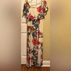 Hello Miz Off The Shoulder Floral Maternity Dress Sz XL
